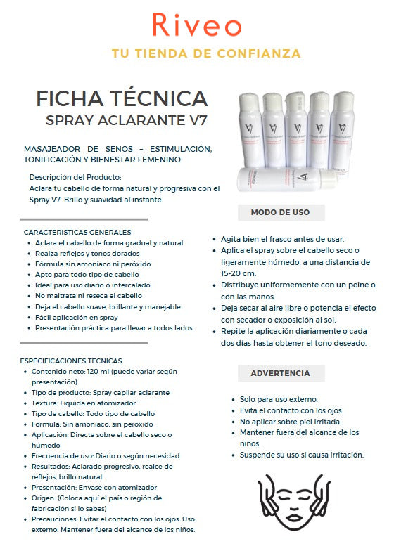 Spray Aclarante V7 - Bioaqua